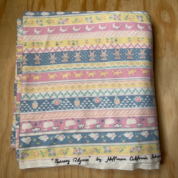 NEW Vintage Deadstock Fabric 4 Yds 100% Cotton Nursery Rhymes Hoffman California - Picture 1 of 2